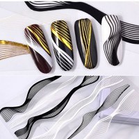 Banda decor valuri negru/alb - 1