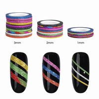 Banda Decorativa Glitter Set 10 culori- 1mm. - BDG2 - 2