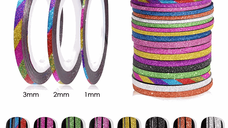 Banda Decorativa Glitter Set 10 culori- 2mm - BDG1