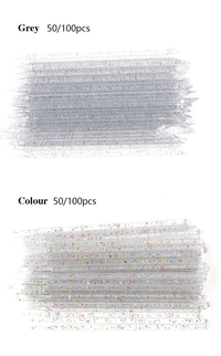 Betisoare Pentru Impins Cuticula Din PVC Set 50 Bucati- Transparent - PVC50-ROZ - 1