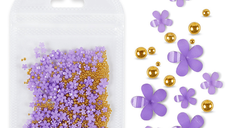 Decoratiune Unghii Floricele Mov Plus Caviar