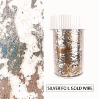 Foita decor unghii 4x50cm. Q007 Silver Gold - Q001 - 1