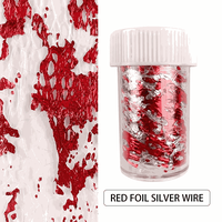 Foita decor unghii 4x50cm. Q008 Red Silver - Q002 - 1