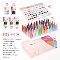 Kit oja semipermanenta Venalisa VIP 4, 60 culori, +Primer+ Base Coat + 3x Top Coat+ catalog culori si transport gratuit - VIP4-KIT - 2