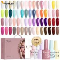 Kit oja semipermanenta Venalisa VIP 5, 60 culori, +Primer+ Base Coat + 3x Top Coat+ catalog culori si transport gratuit - Everin - 2