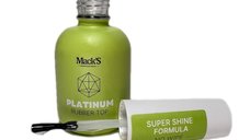 Mack's Platinum Rubber Top Coat 15ml - Formula Super Shine Fara Wipe | FSM Romania