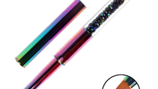 Pensula gel varf drept nr. 6 holo rainbow- Everin