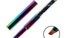 Pensula gel varf inclinat nr. 4 holo rainbow- Everin