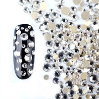 Pietricele marimi diferite silver 1000 buc - 1