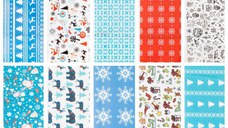 Set 10 folii de transfer 4X20cm. modele de Craciun/Iarna FT12-04