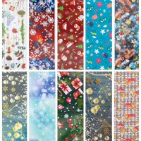 Set 10 folii de transfer 4X20cm. modele de Craciun/Iarna FT12-06 - 1