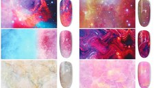 Set 10 folii de transfer galaxy