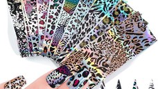 Set 16 folii de transfer Leopard 20x4cm. FT-GGR26 - FT-GGR26
