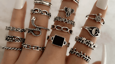 Set 17 Inele Argintii Pentru Poze- JZ080GY - IN-89