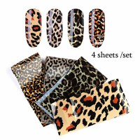 Set 4 folii de transfer 4x20cm leopard - 1