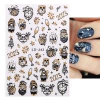 Sticker decor unghii 3D model iarna/Craciun LS-J43 - 1