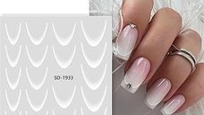 Sticker Decor Unghii French Color Alb - B114