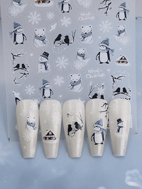 Sticker decor unghii model iarna/Craciun 186NP - 1