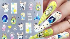 Sticker decor unghii model iarna/Craciun 5D PRO082
