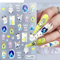 Sticker decor unghii model iarna/Craciun 5D PRO082 - 1