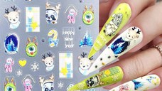Sticker decor unghii model iarna/Craciun 5D PRO082