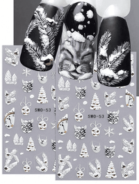 Sticker decor unghii model iarna/Craciun 5D SWO-53 - 1