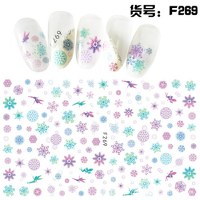 Sticker decor unghii model iarna/Craciun F269 - F268 - 1