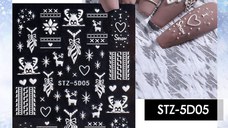 Sticker decor unghii model iarna Fulgi 5D STZ-5D05