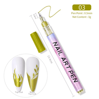 Stilou Pictura Unghii Nail Art Auriu - - 1