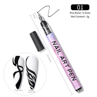 Stilou Pictura Unghii Nail Art Negru - MK-A43 - 1