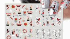 Tatuaj Decor Unghii Modele Iarna/Craciun 4 in 1- I-45