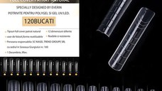 Tipsuri Full Cover Everin 120 bucati 12 marimi- Patrat Natural - SMR-24TK