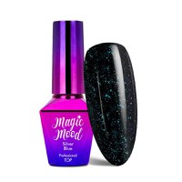Top Coat cu sclipici Molly Lac Magic Mood Silver Blue 10ml - MM-SB - 1