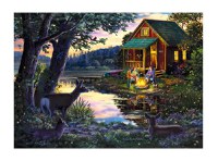 Puzzle din lemn - Evening at the Lakehouse - 200 piese - 1
