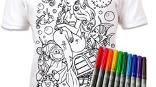 Tricou de colorat cu markere lavabile - Sirena