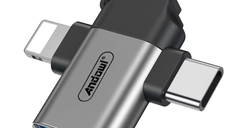 Adaptor OTG 3in1 de la USB 3.0 la Micro USB/Type C/Lightning