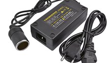 Adaptor priza Auto cu Bricheta 240V-12V/10A 120W Negru