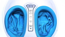 Aparat de masaj pentru picioare Shiatsu 3 trepte intensitate telecomanda 40 W alb/albastru