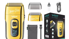 Aparat de ras electric profesional Shaver VGR V 332 lame duble 3 viteze reglabile cu afisaj digital