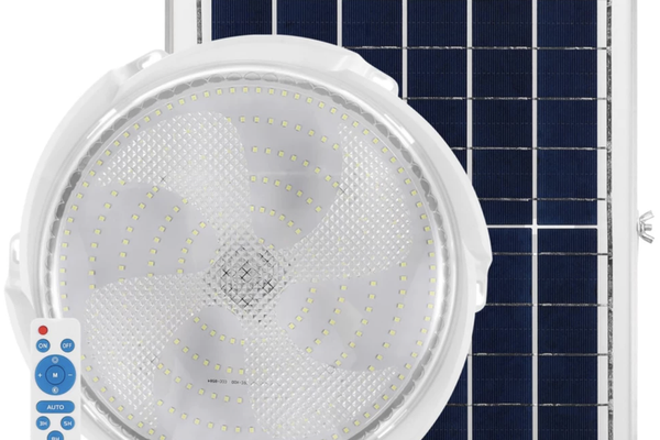 Aplica cu incarcare solara 300 W diametru 360 mm si telecomanda  alb rece