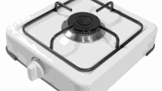 Aragaz portabil alb, model 2811, cu 1 arzator si alimentare la butelie