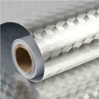 Autocolant ALUMINIU pentru Bucatarie 40x500 cm Model ROMB - 1