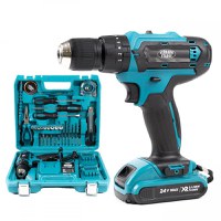 Autofiletanta Percutie (Bormasina) 24V Trusa 30 Accesorii 2 Acumulatori 5A - 1