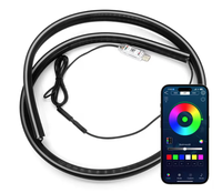 Banda LED ambient auto 150cm control din aplicatie lumina dinamica RGB montare bord parbriz - 1