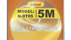 Banda Led neon flexibila 12V lumina ALB CALD 5 metri Q DT05