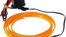 Banda Neon PORTOCALIE 12V AUTO Droser Putere 5w FIR Led 2 metri
