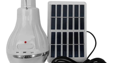 Bec cu leduri portabil 5WLL-028 si mini panou solar inclus