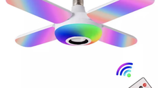 Bec LED 4 elice RGB boxa incorporata bluetooth telecomanda