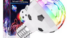 Bec LED E27 rotativ cu lumina ambientala de club