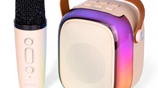 Boxa bluetooth cu microfon wireless KP K01 cu lumini RGB efecte vocale